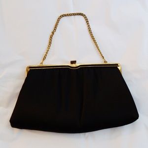 LIKE FOR PRICE DROP Vintage Black & Gold Clutch
